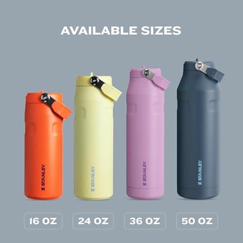 STANLEY IceFlow Flip Straw 2.0 Water Bottle 24 OZ | Built-In Straw with Larger Opening | Lightweight & Leak-Resistant | Insulated Stainless Steel | BPA-Free | Pomelo