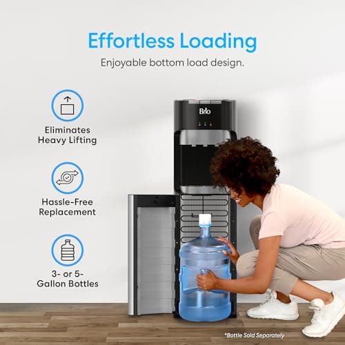 Miniatura de Dispensador de Agua Brio Carga Inferior - 3 Temperaturas, Seguro Niños, Acero Inoxidable 4