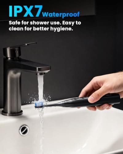 Miniatura de Cepillo de Dientes Eléctrico Onlyone para Adultos Recargable con 8 Cabezales, Estuche y Carga Inalámbrica - 5 Modos y Temporizador Inteligente 6
