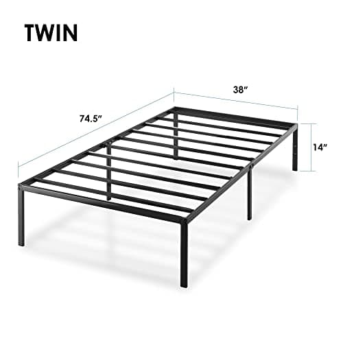 Best Price Mattress 14-Inch Metal Platform Beds w/ Heavy Duty Steel Slat Mattress Foundation (No Box Spring Needed), Black thumbnail 2