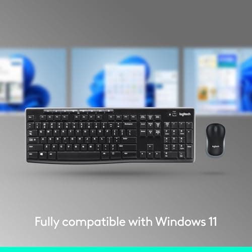 Logitech MK270 Wireless Keyboard and Mouse Combo for Windows, 2.4 GHz Wireless, Compact Mouse, 8 Multimedia and Shortcut Keys, 2-Year Battery Life, for PC, Laptop - Black thumbnail 5