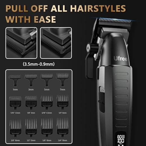 Ufree Professional Clippers and Trimmers Set, Cordless Hair Clippers for Men, Barber Clippers Set with Travel Case thumbnail 3
