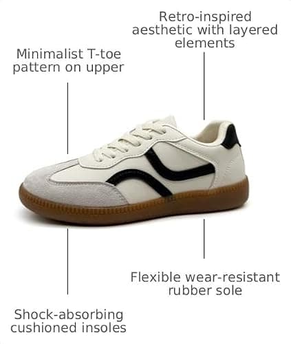 Miniatura de Tenis ZeroRun Retro para Mujer: Estilo Casual, Antideslizantes y Comodidad Total (Blancos) 3