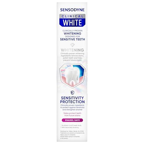 Sensodyne Clinical White Toothpaste Clinically Proven Whitening for Sensitive Teeth, Stain Protector, 3.4 oz thumbnail 11