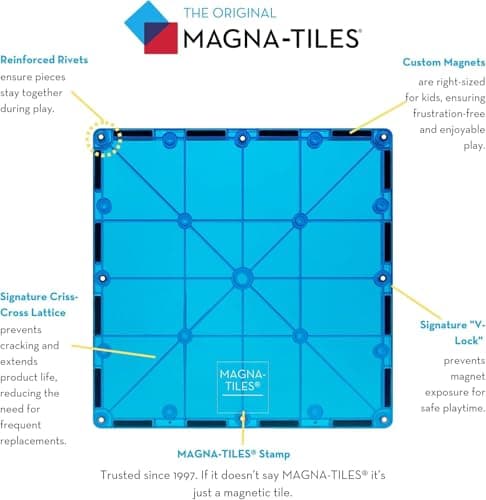 MAGNA-TILES Classic 100-Piece Magnetic Construction Set, The Original Magnetic Building Brand thumbnail 8