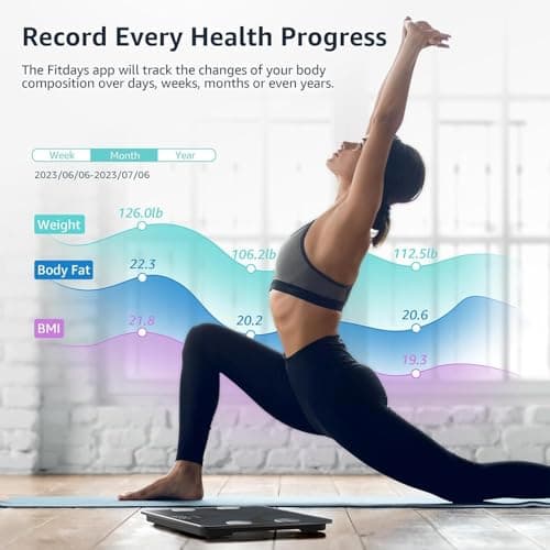 Miniatura de Posture Scale for Body Weight, Digital Bathroom Smart Scale, 13 Body Composition Analyzer Sync Weight Scale BMI Health Monitor Sync Apps 400lbs - Black 3