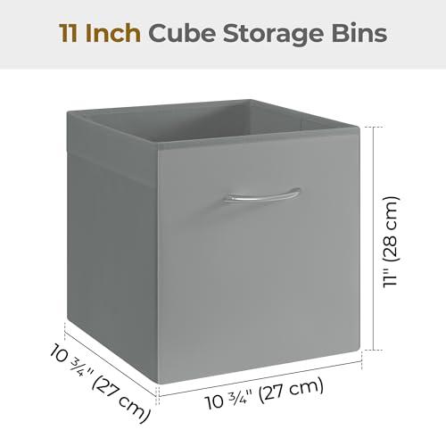 StorageWorks Gray Storage Cubes, 11 Inch Cube Storage Bins with Handle, Cube Storage Organizer Bins for Shelves and Closet, Collapsible Storage Bins, 4-Pack thumbnail 2