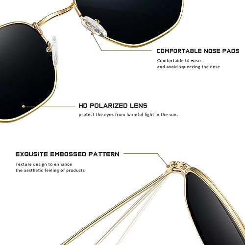 Miniatura de YWWPMDOF Polarized Sunglasses for Womens Men Trendy Square Hexagonal Flat Mirrored Sun Glasses UV Protection 3