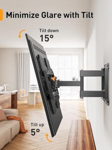 Perlegear UL Listed Full Motion TV Wall Mount for 42-90" TVs up to 132lbs