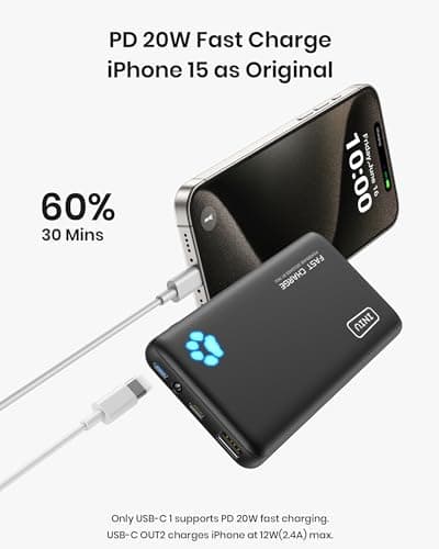 Miniatura de Power Bank INIU 10000mAh Ultra Delgado con Carga Rápida USB C 2