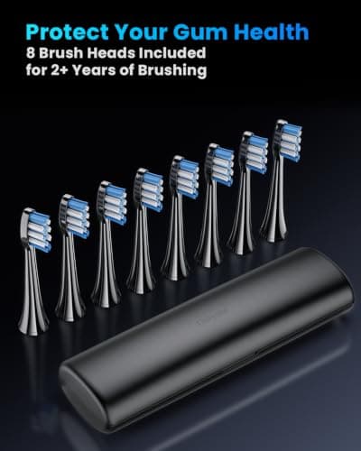 Miniatura de Cepillo de Dientes Eléctrico Onlyone para Adultos Recargable con 8 Cabezales, Estuche y Carga Inalámbrica - 5 Modos y Temporizador Inteligente 9