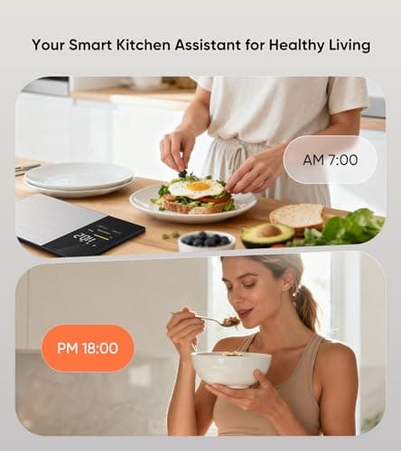 Báscula de Cocina Inteligente KUAIVO con Pantalla LED y Seguimiento Nutricional
