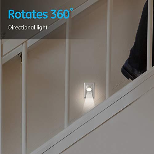 GE Rotating Plug in Night Light, Home Decor, Apartment Essentials, LED Lights for Bedroom, Ambient Lighting, Dusk to Dawn Sensor, Nightlight, Bathroom, Dorm Room, 2 Pack 50331 thumbnail 4
