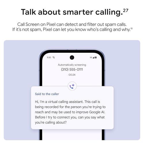 Google Pixel 9a con Gemini - Desbloqueado, Cámara Increíble y Seguridad Avanzada (128 GB, Porcelana)