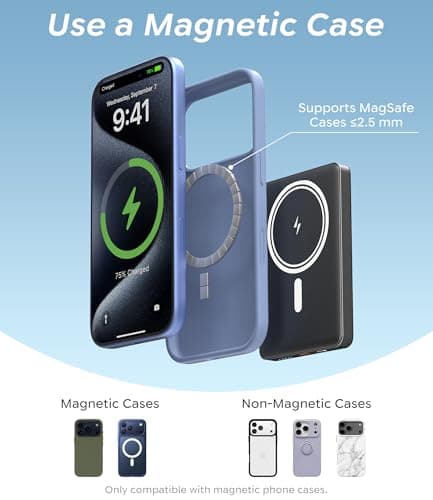 BBD Magsafe Portable Charger,10000mAh Magnetic Power Bank Fast Charging PD 20w with USB C Cable,Slim Magsafe Battery Pack Travel Essential,Wireless Power Bank for iphone 17/16/15/1