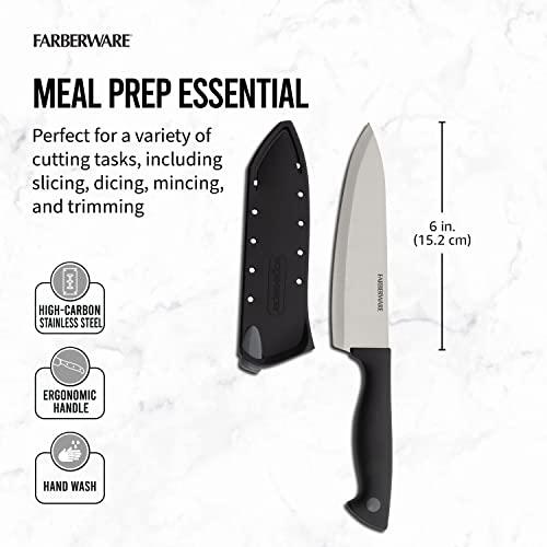 Cuchillo de Chef Farberware Edgekeeper de 6 Pulgadas con Funda Autoafilable
