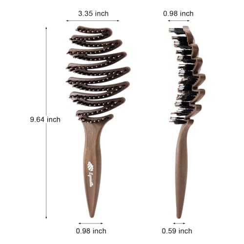Lynnieëlle Boar Bristle Flexi Detangler Brush, Hair Brushes for Women | Extra Gentle on Sensitive Scalp, Wet & Dry Use for Fine Hair, Vented Brush for Women, Men & Kids - A Great Gift thumbnail 6