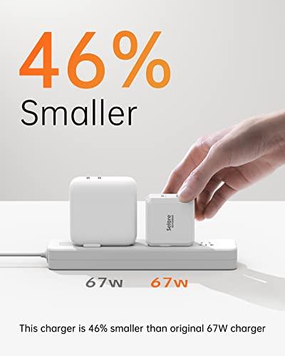 Cargador Rápido Plegable SELORE GaN USB-C 67W con 2 Puertos y Cable de 100W