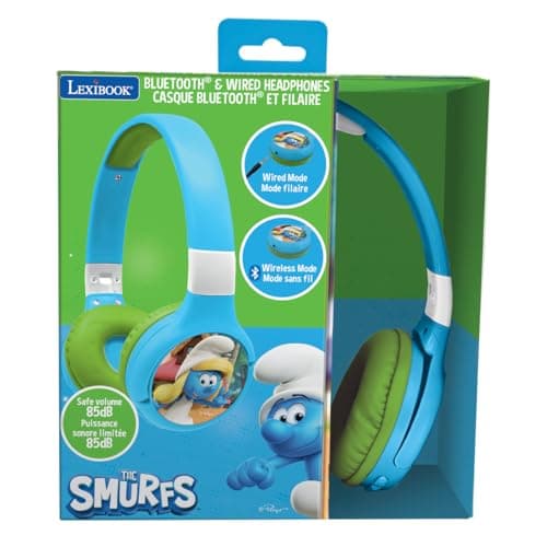 Audífonos LEXiBOOK Los Pitufos 2 en 1 Bluetooth/Alámbricos con Micrófono