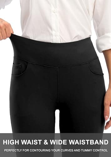 Pantalones de Trabajo Elásticos Rammus para Mujer, Negros, 5 Bolsillos, Talla 27 M