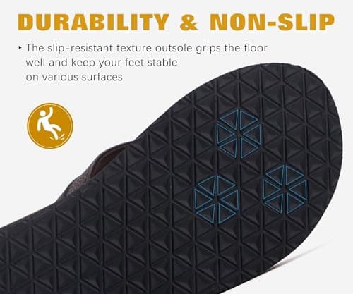 KuaiLu Mens Leather Flip Flops Arch Support Summer Beach Pool Water Thong Sandals Waterproof Essentials Walking Shoes Slip on Orthotic Casual Sport Cushioned Wide Slides Shower Sli thumbnail 6