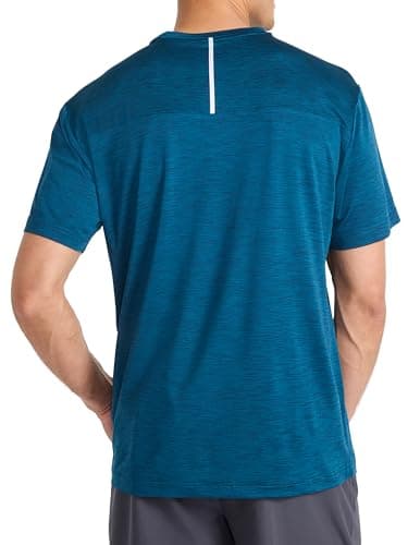 Playera Reebok Showdown Manga Corta para Hombre, Azul Majólica