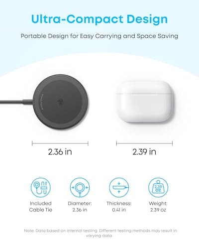 Anker Zolo Magnetic Wireless Charger, Qi2 Certified 15W MagSafe-Compatible Wireless Charging Pad, for iPhone 17/16/15/14/13/12 Series, AirPods, and More (1 Pack, Not for Pixel, Ada thumbnail 5