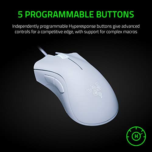 Miniatura de Razer DeathAdder Essential Gaming Mouse: 6400 DPI Optical Sensor - 5 Programmable Buttons - Mechanical Switches - Rubber Side Grips - Mercury White 5