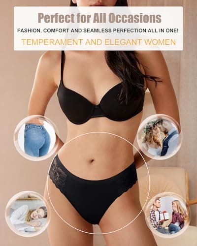 Miniatura de Pack de 6 Panties LEVAO Seamless con Encaje Invisible para Mujer 5