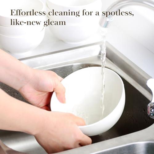 MALACASA 26 Oz Porcelain Soup Bowls Set of 4, White Ceramic Bowls for Kitchen, Cereal Bowl for Oatmeal, Fruit, Salad, Ramen and Rice Bowl -Dishwasher & Microwave Safe Bowls thumbnail 6