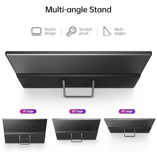 Yxk Portable Monitor 15.6 Inch 1080P USB-C HDMI Ultra-Slim Travel Monitor with Kickstand, for Laptop, PC, Mac Phone, PS, Xbox, Swich IPS Ultra-Thin Zero Frame Gaming