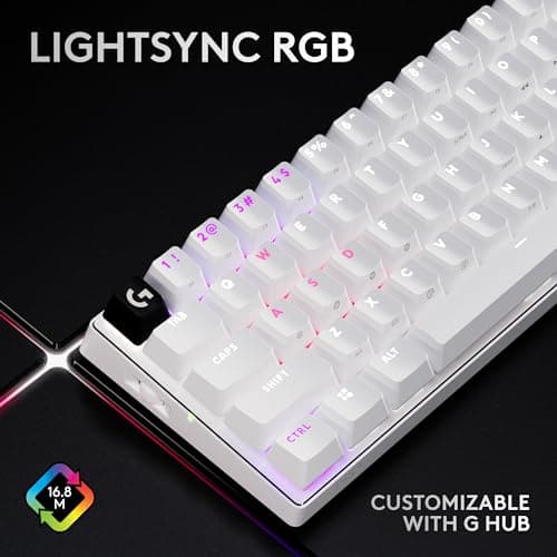 Miniatura de Logitech G PRO X 60 Lightspeed Wireless Gaming Keyboard, Ultra Compact TKL 60% Mechanical Keyboard for Windows PC, LIGHTSYNC RGB, Dual-Shot PBT Keycaps, GX Optical Tactile Switches 8