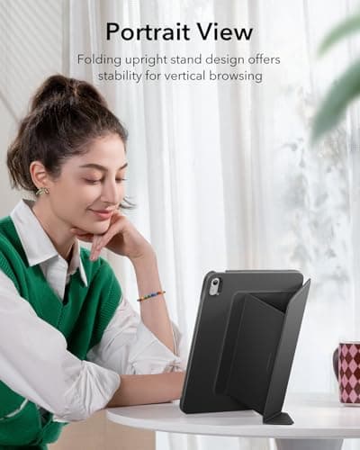 ESR for iPad A16 Case, iPad 11th/10th Generation Case (2025/2022), Vertical Stand Cover, Multi Stand Angles, Ultra-Stable Cover, Flip Series, Black thumbnail 6