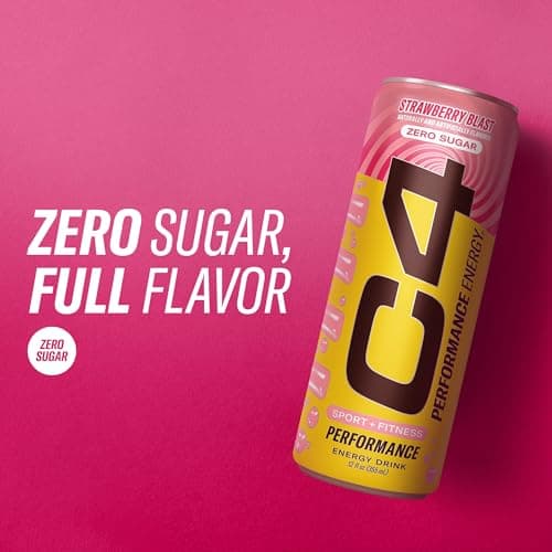 Miniatura de C4 Performance Energy Carbonatado 4 Latas Sabor Fresa Explosiva (12 oz) 4