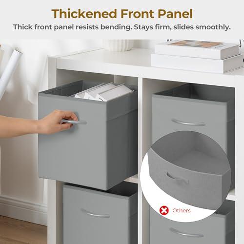 StorageWorks Gray Storage Cubes, 11 Inch Cube Storage Bins with Handle, Cube Storage Organizer Bins for Shelves and Closet, Collapsible Storage Bins, 4-Pack thumbnail 3