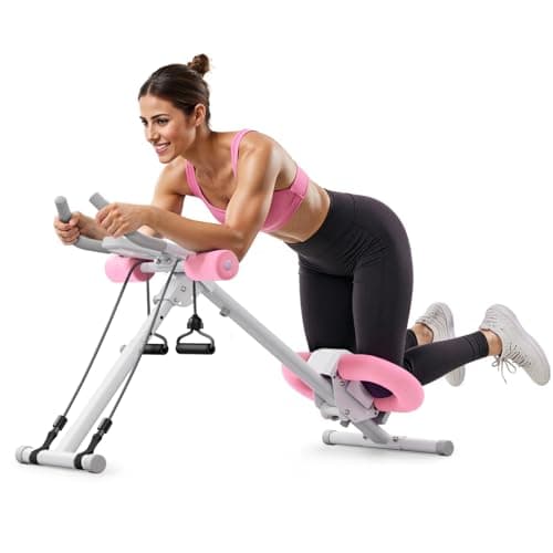 Miniatura de Máquina de Abdominales MERACH Ajustable Plegable para Casa (Rosa) 9