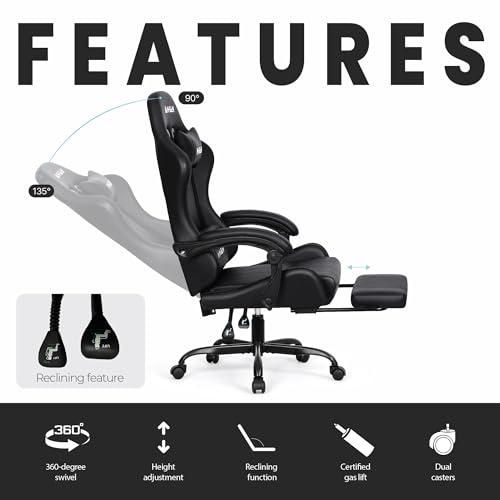 Silla Gamer N-GEN GAMING Ergonómica con Descansapiés y Soporte Lumbar