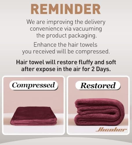 Hicober Microfiber Hair Towel Wrap for Women, Plum Navy Aqua Green, 3-Pack | Soft, highly absorbent wrap helps hair dry faster and stays securely in place on curly, thick or long hair thumbnail 8