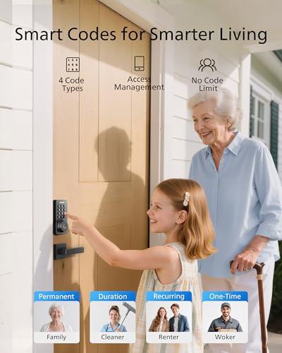 Philips WiFi Keypad Door Lock with Handle, Built-in WiFi, APP Remote Control, Voice & Fingerprint Unlock, Smart Locks for Front Door with Auto Lock, Digital Front Door Lock Set, Ke thumbnail 6