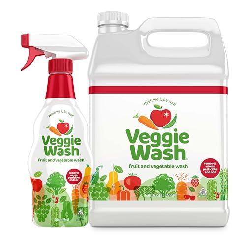 Veggie Wash: Paquete Lavador de Frutas y Verduras (Spray 16 oz + Relleno 1 Galón)