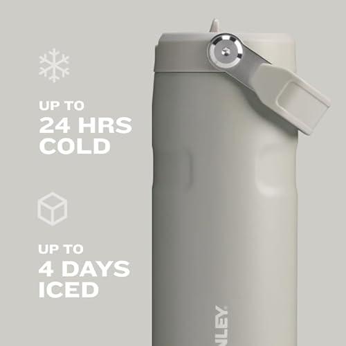 STANLEY IceFlow Flip Straw 2.0 Water Bottle 24 OZ | Built-In Straw with Larger Opening | Lightweight & Leak-Resistant | Insulated Stainless Steel | BPA-Free | Pomelo