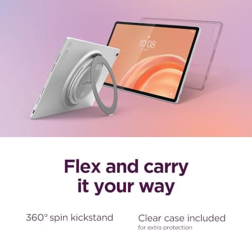 Lenovo Tab Plus Gen 2: Tablet de Entretenimiento con Funda Transparente, Pantalla 12.1″ 2.5K IPS 120Hz, Dimensity 7400, 8GB RAM, 256GB Almacenamiento