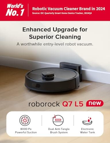 roborock Q7 L5 Robot Vacuum and Mop Combo, 8,000Pa Suction, Upgraded from Q5 Pro, Dual Anti-Tangle System, LiDAR Navigation, Multi-Level Mapping, Self-Charging Robotic Vacuum Clean thumbnail 2