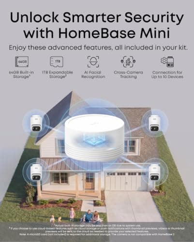 eufy Security eufyCam C37 4-Cam Kit, 360° Pan and Tilt Auto Tracking, Security Cameras Wireless Outdoor, 2K Solar Powered, Human/Vehicle/Pet/Face AI Detection, No Monthly Fee, Buil thumbnail 4