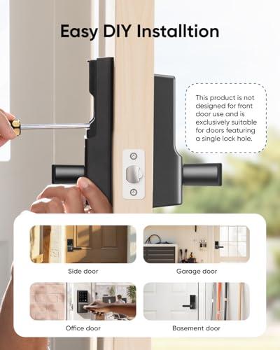 eufy Security Smart Lock C33, Keypad Door Lock with Handle, Fingerprint Door Knob, Keyless Entry Door Lock for Front Door and Bedrooms, Electronic Deadbolt, Wi-Fi, App Control, IP5 thumbnail 5