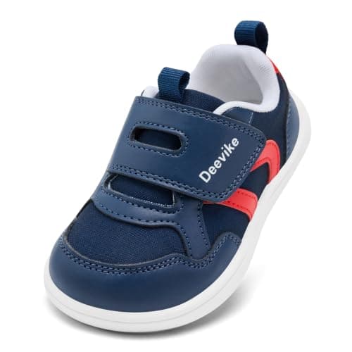 Deevike Kids Wide Fit Sneakers Boys Girls Toddler First Walker Shoes | Roomy Forefoot Fit, Breathable Upper, First Walker Design, Adjustable Strap, Rubber Outsole, Flexible Traction