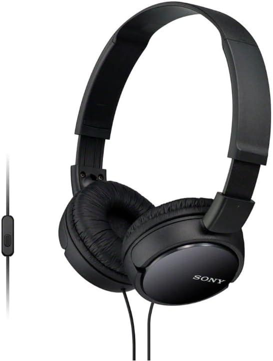 Sony ZX Series Wired On-Ear Headphones with Mic, Black MDR-ZX110AP