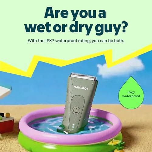 MANSPOT Manscape Hair Finishing Trimmers, Pubic Hair Trimmer for Men and Women, Electric Ball Trimmer Pubic Shaver,Hypoallergenic Ceramic Blade Heads,Waterproof Wet/Dry Groin Shave thumbnail 5