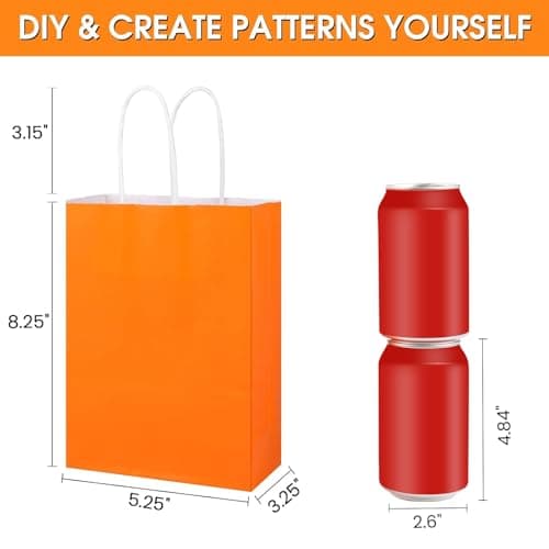 XPCARE 32Pcs Paper Gift Bags, 5.25x3.25x8.25'' Kraft Paper Party Favor Bags Bulk Rainbow Goodie Bags Small Gift Bags with Handles for Kids Birthday Baby Shower Crafts Wedding Party