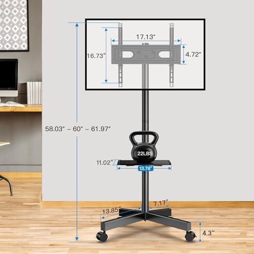 Soporte Móvil para TV PERLESMITH con Ruedas y Bandeja